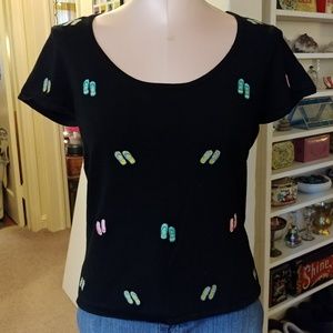 Black Top Sydney Easton Top Flipflops